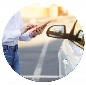 A user opening a shared vehicle with the app